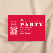Afstuderen Red Photo Simple Class of 2023 QR Code Kaart