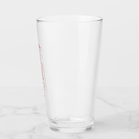 Afstuderen Red Script-typografie Glas (Links)