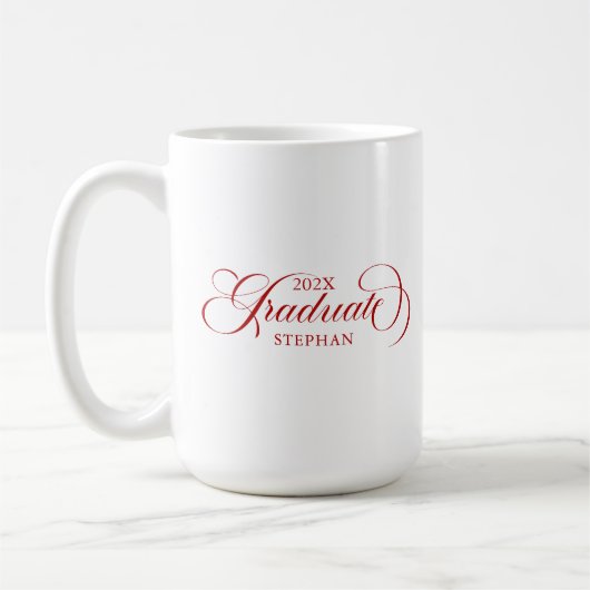 Afstuderen Red Script-typografie Koffiemok (Links)