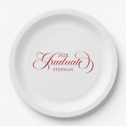 Afstuderen Red Script-typografie Papieren Bordje (Voorkant)
