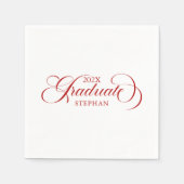 Afstuderen Red Script-typografie Servet (Voorkant)