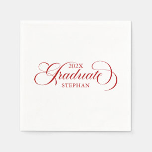 Afstuderen Red Script-typografie Servet