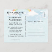 Afstuderen regenboog sparen het Pet van het Afstud Aankondigingskaart (Achterkant)