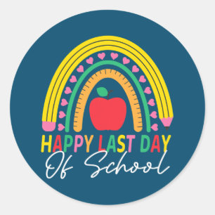 Afstuderen regenboogleraar ronde sticker