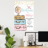 Afstuderen Reiskoffer Welkomstbord Poster (Thuiskantoor)