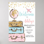 Afstuderen Reiskoffer Welkomstbord Poster (Voorkant)