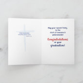 Afstuderen Religieus Kruis Blauw Waterverf Kaart (Binnen)