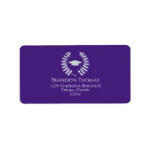 Afstuderen retour Adres Paarse Aangepast Etiket (Voorkant)