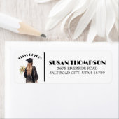 Afstuderen retouradreslabel (Evergreen/Vrouw) Etiket (Insitu)