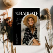 Afstuderen Retro Black Arch Afstuderen Aankondigin Bedankkaart