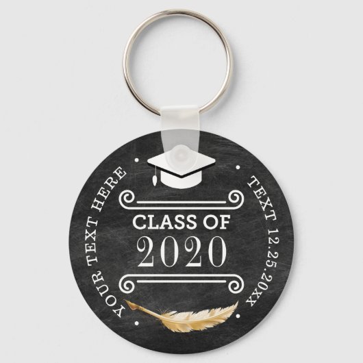 Afstuderen Retro Chalkboard op maat Sleutelhanger (Voorkant)