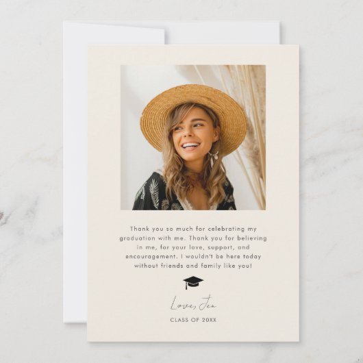 Afstuderen Retro Cream Arch Afstuderen Aankondigin Aankondiging (Achterkant)