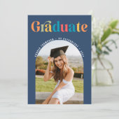 Afstuderen Retro Kleurrijke Boog Foto Aankondiging (Staand voorkant)