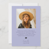 Afstuderen retro Paarse boog Afstuderen aankondigi Aankondiging (Achterkant)