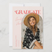 Afstuderen Retro Roze Boog Afstuderen Aankondiging (Voorkant)