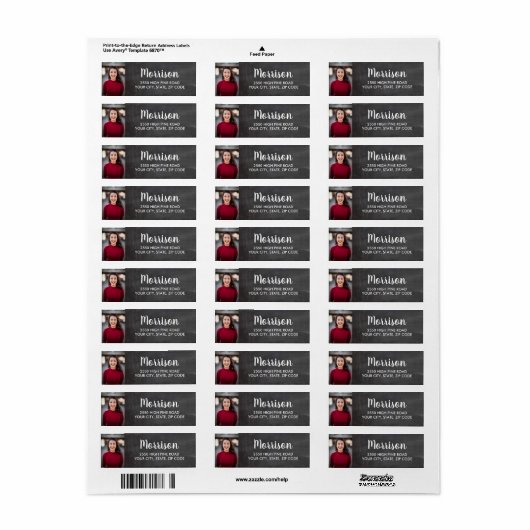 Afstuderen Return Address Label met Afstudeerder P (Full Sheet)