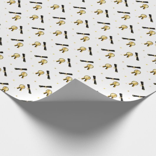 Afstuderen Ribbon Stars Cadeaupapier (Hoek)