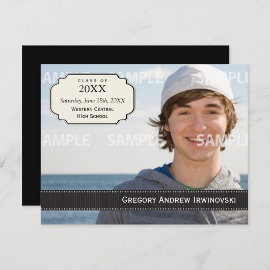 Afstuderen Ribbon Uitnodiging (Voorkant / Achterkant)