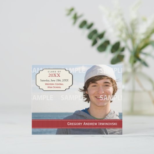 Afstuderen Ribbon Uitnodiging (Staand voorkant)