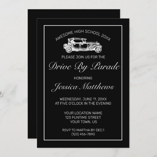 Afstuderen rijden op parade - Modern minimalistisc Kaart (Voorkant / Achterkant)