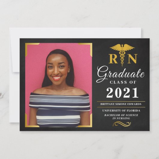 Afstuderen RN Aankondiging Fotokaart Uitnodiging (Voorkant)