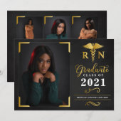 Afstuderen RN Aankondiging Fotokaart Uitnodiging (Voorkant / Achterkant)