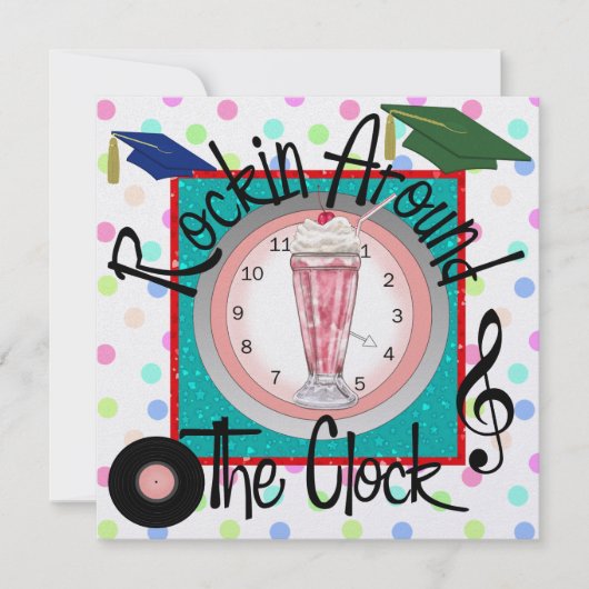 Afstuderen Rockin' Around the Clock Party - SRF Kaart (Voorkant)