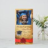 AFSTUDEREN RODE BROWN WAX SEAL MONOGRAM AANKONDIGING (Staand voorkant)