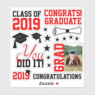 Afstuderen Rode en zwarte foto's Sticker