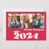 Afstuderen Rode Fotocollage Eenvoudige Typografie Kaart (Voorkant)