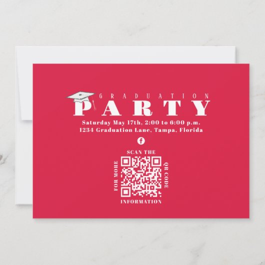 Afstuderen Rode Fotocollage Eenvoudige Typografie Kaart (Achterkant)