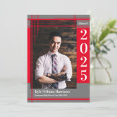 Afstuderen Rode Grijze School Kleur Kaart (Staand voorkant)