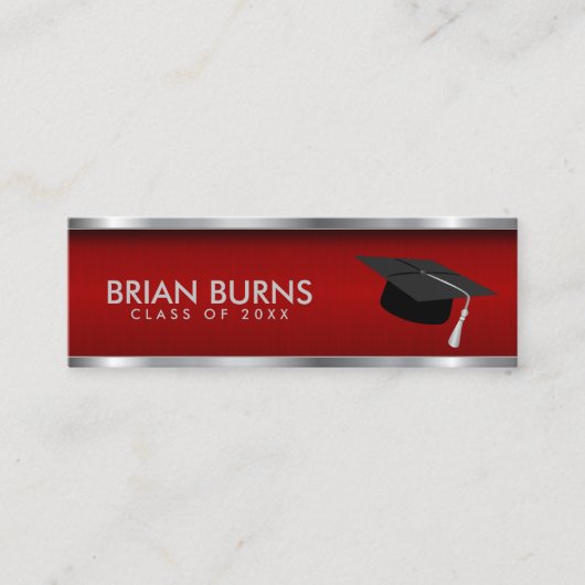 Afstuderen - Rode insteekkaart Mini Visitekaartje (Voorkant)