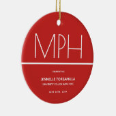 Afstuderen Rode MPH-graad behouden Keramisch Ornament (Rechts)