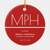 Afstuderen Rode MPH-graad behouden Keramisch Ornament (Voorkant)