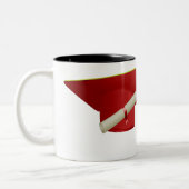 Afstuderen Rode Pet Klasse van 20XX Naam toevoegen Tweekleurige Koffiemok (Links)