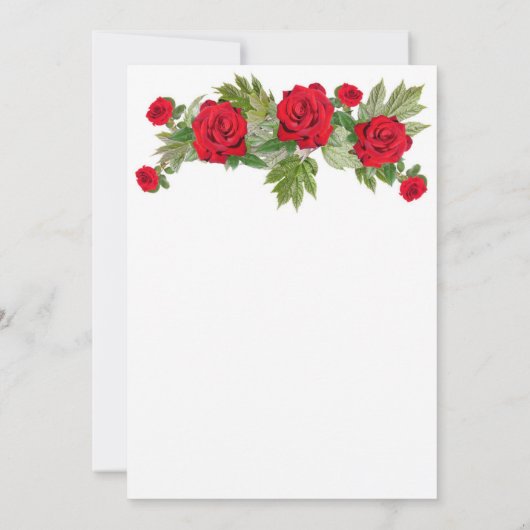 Afstuderen rode rozenrood kaart (Achterkant)