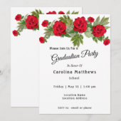 Afstuderen rode rozenrood kaart (Voorkant / Achterkant)