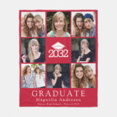 Afstuderen Rode typografie Foto Collage Fleece Deken (Voorkant)