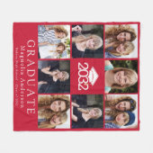 Afstuderen Rode typografie Foto Collage Fleece Deken (Voorkant (Horizontaal))