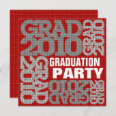 Afstuderen Rode Uitnodiging van de Partij 2010 (Voorkant / Achterkant)