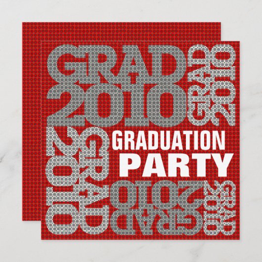 Afstuderen Rode Uitnodiging van de Partij 2010 (Voorkant / Achterkant)