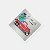 Afstuderen  Rode Vrachtwagen Afstudeerder Pet Were Servet (Hoek)