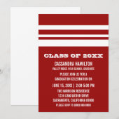 Afstuderen Rode/witte streep Kaart (Voorkant / Achterkant)