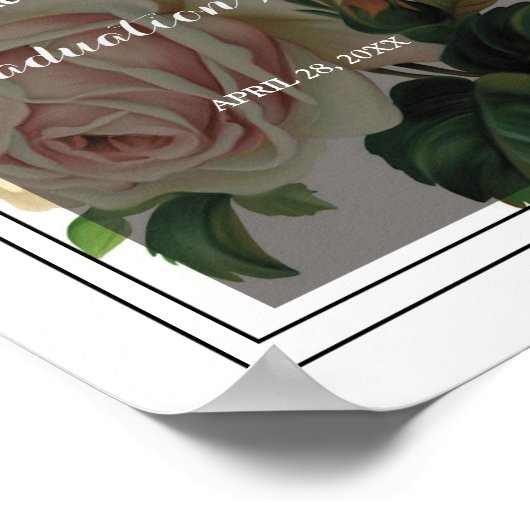 Afstuderen Romantic Flowers Poster (Hoek)