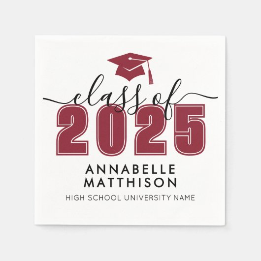 Afstuderen rood Afstuderen Servet (Voorkant)