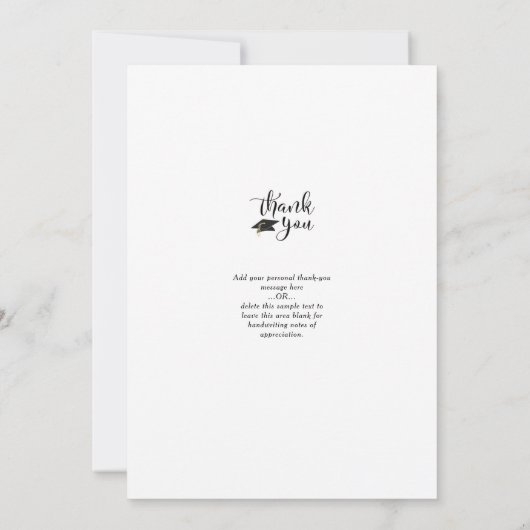 Afstuderen rood dank u één fotoscript bedankkaart (Achterkant)