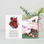 Afstuderen rood en groen bedankkaart (Staand voorkant)