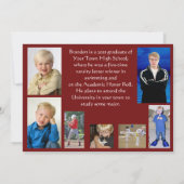 Afstuderen Rood en Wit Drie Foto vooraan Kaart (Achterkant)