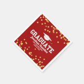 Afstuderen rood goud Confetti afstudeerfeest Servet (Hoek)